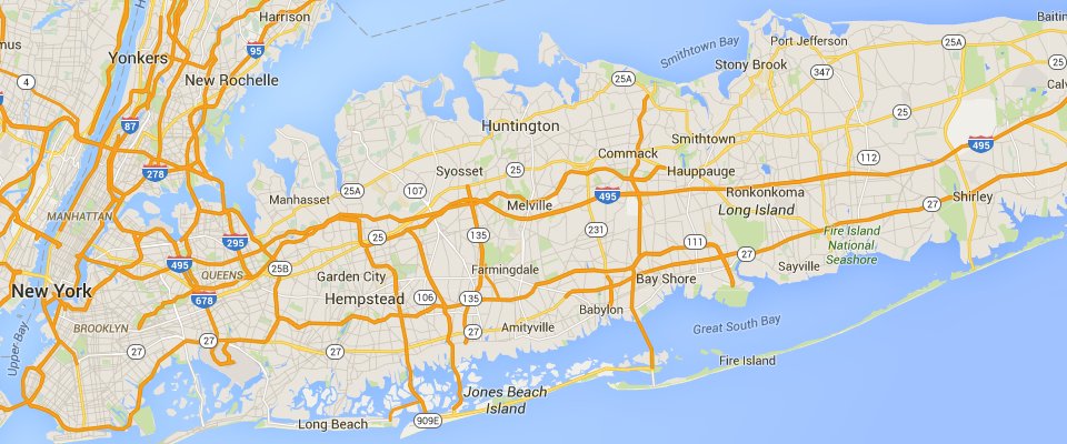 Long Island Dumpster Rental Service Map